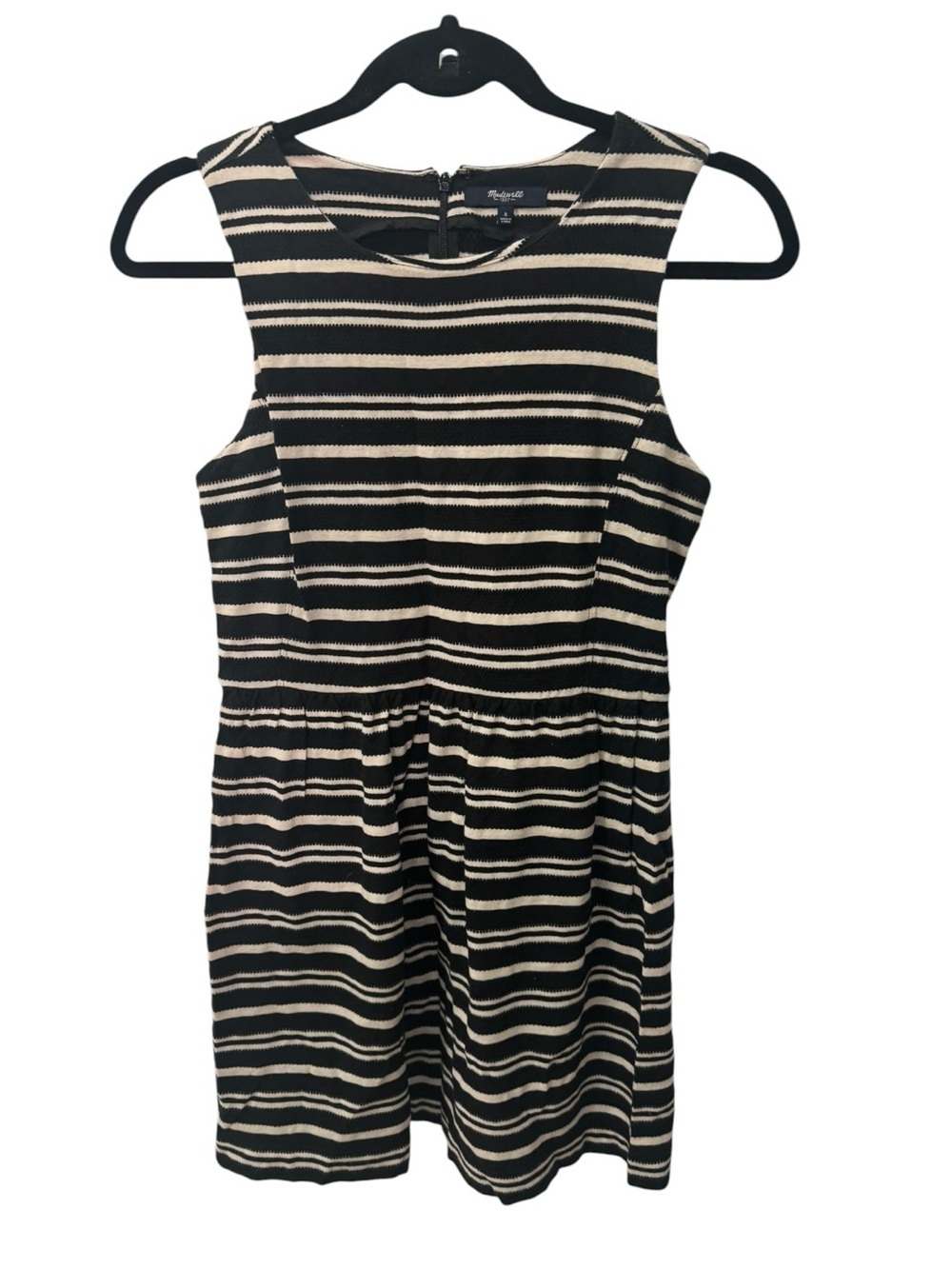 Madewell Afternoon black and white Dress in Textured Stripe size S